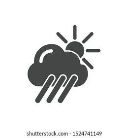Rainy cloud with Sun icon isolated on white background. Weather symbol modern, simple, vector, icon for website design, mobile app, ui. Vector Illustration