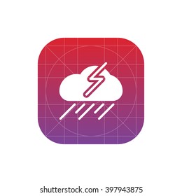 rainy cloud with thunder icon. weather vector eps10 icon