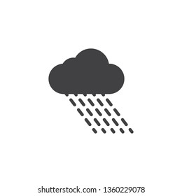 Rainy cloud vector icon. filled flat sign for mobile concept and web design. Cloud and rain glyph icon. Rainy weather symbol, logo illustration. Pixel perfect vector graphics