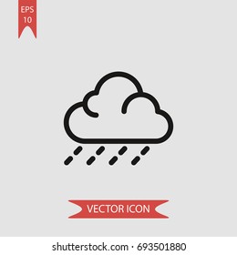 Rainy cloud vector icon, illustration symbol