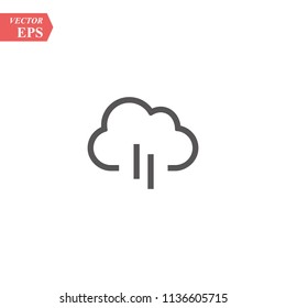 Rainy Cloud vector icon isolated on white background