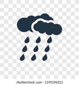 Rainy Cloud vector icon isolated on transparent background, Rainy Cloud transparency logo concept