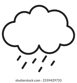 rainy cloud weather icon isolated