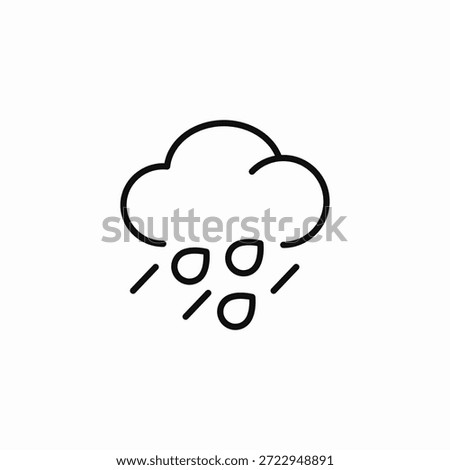 rainy cloud weather icon sign vector