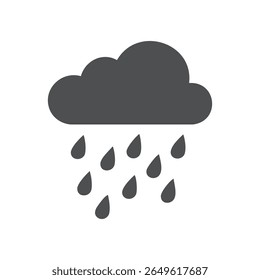 Ilustración vectorial de icono de Clima de nube lluviosa