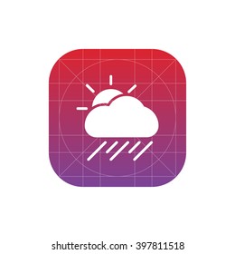 rainy cloud woth sun icon. vector eps10 icon