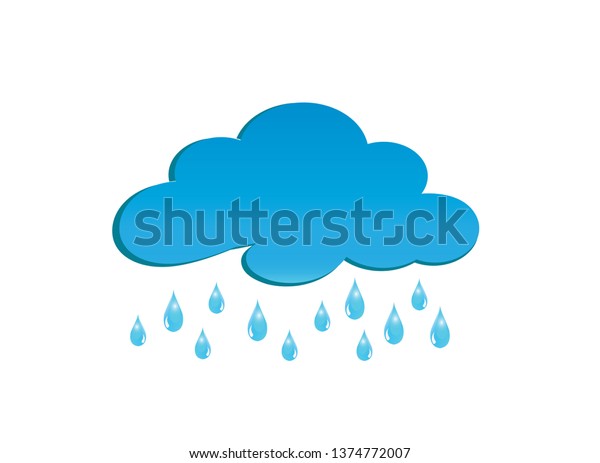 Rainy Clouds Logo Design Illustrator Drops Stock Vector (Royalty Free ...