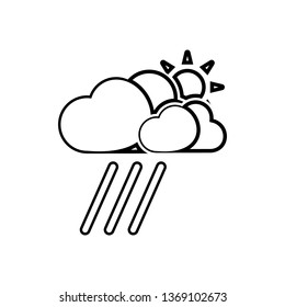 rainy clouds and sun sign icon. Element of Weather for mobile concept and web apps icon. Outline, thin line icon for website design and development, app development