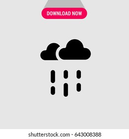 Rainy Clouds Vector Icon, The dark raining clouds symbol. Simple, modern flat vector illustration for mobile app, website or desktop app 