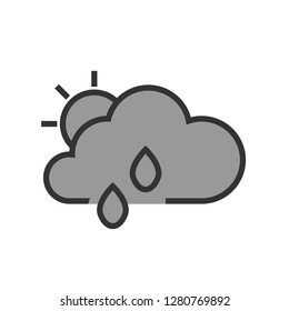 rainy cloudy day two tone - icon vector