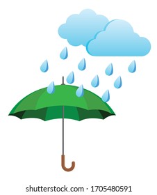 Rainy and cloudy weather with umbrella