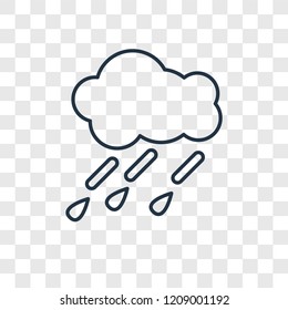 Rainy concept vector linear icon isolated on transparent background, Rainy concept transparency concept in outline style