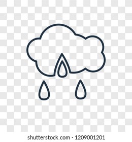 Rainy concept vector linear icon isolated on transparent background, Rainy concept transparency concept in outline style