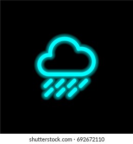 Rainy Day blue glowing neon ui ux icon. Glowing sign logo vector