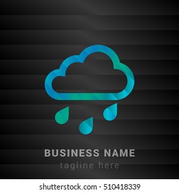 Rainy Day Blue,Green and Black silk fashion premium icon / Logo