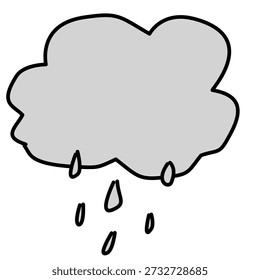 Rainy day cloud weather icon suitable for seasonal, climate, and forecast designs.