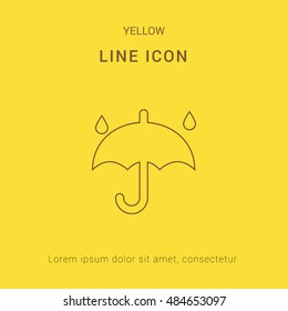 Rainy Day Cute yellow thin line icon / logo Design
