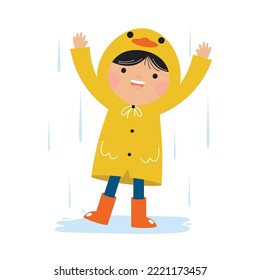 Rainy Day Duck Yellow Raincoat