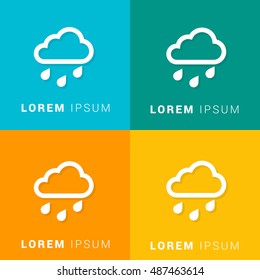 Rainy Day Four Color Material Designed Icon / Logo