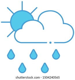 Rainy day icon blue vector