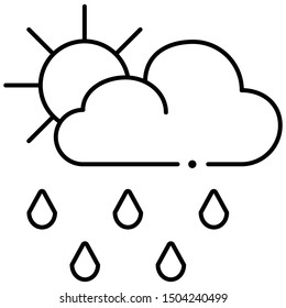Rainy day icon illustration vector lineal