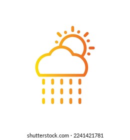 Icono de día lluvioso con vector aislado y fondo transparente