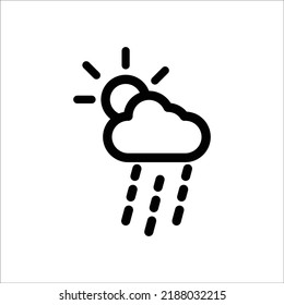 Rainy Day Icon, Line Vector Graphics