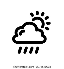 Rainy day icon, simple vector line style, editable stroke