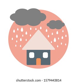 Rainy day, icon, vector illustration
