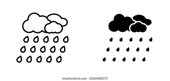 Rainy Day icons in outline and fill. vector illustration for ui.