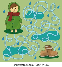 Rainy day maze for kids