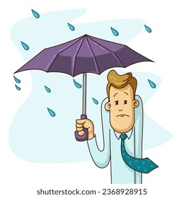 Rainy Day Melancholy vector illustration