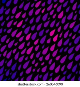 Rainy Day Pattern. Abstract background. Nature pattern for fabric. Rainy autumn or spring day, funny rain, rain drops wallpaper, ornament for textiles, bed linen, curtains for the shower. Stock vector