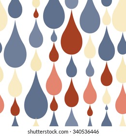 Rainy Day Pattern. Abstract background. Nature pattern for fabric. Rainy autumn or spring day, funny rain, rain drops wallpaper, ornament for textiles. Stock vector.