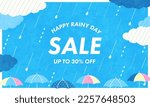 Rainy day sale design template.