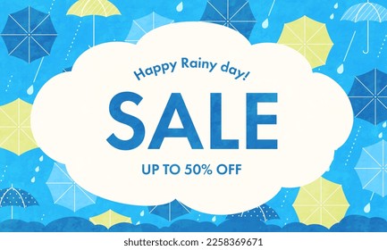 Rainy day sale design template.