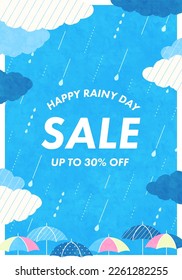 Rainy day sale design template.