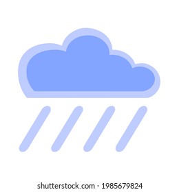 Día de Lluvia. Icono simple para pronóstico meteorológico en diseño plano aislado en fondo blanco