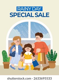 Rainy Day Special Sale – Family Shopping during Rainy Weather	