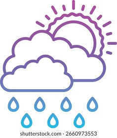 Icono de Vector de día lluvioso. Se puede utilizar para aplicaciones de impresión, móviles y de Web.