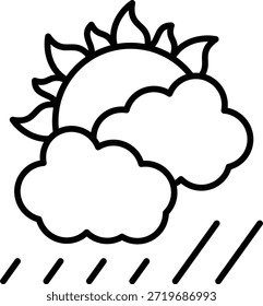 Icono de Vector de día lluvioso. Se puede utilizar para aplicaciones de impresión, móviles y de Web.