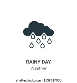 Rainy day vector icon on white background. Flat vector rainy day icon symbol sign from modern weather collection for mobile concept and web apps design.