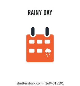 Rainy Day vector icon on white background. Red and black colored Rainy Day icon. Simple element illustration sign symbol EPS