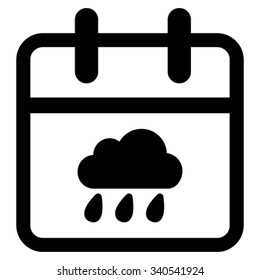Rainy Day vector icon. Style is flat symbol, black color, rounded angles, white background.