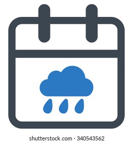 Rainy Day vector icon. Style is bicolor flat symbol, smooth blue colors, rounded angles, white background.