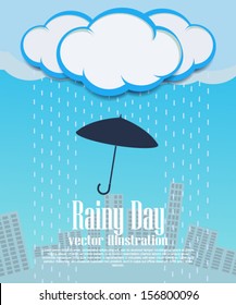 Rainy day vector illustration