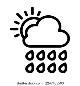 Rainy Day Vector Line Icon Design