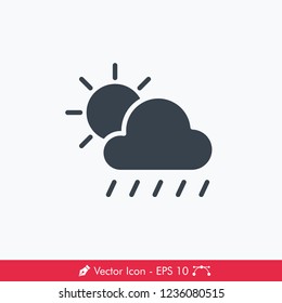 Rainy Day Weather Icon / Vector
