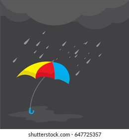 Rainy Day,flat design, vector illustration.