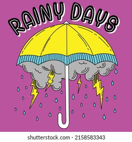 RAINY DAYS UMBRELLA CLOUDS THUNDER AND DRIZZLE